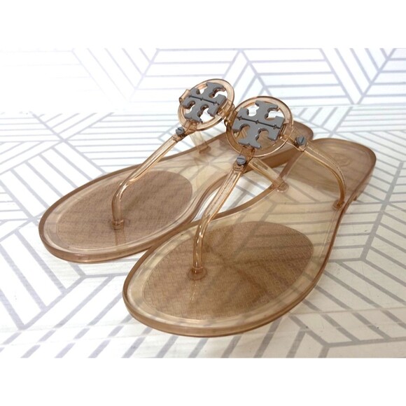 Tory Burch Mini Miller Jelly Sandal Womens 9 T-Strap Thong Beach Resort - Picture 1 of 9